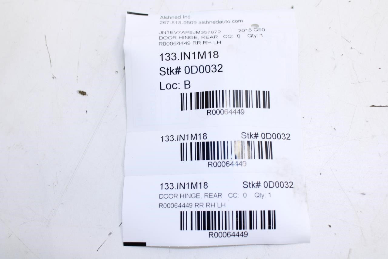 14-23 Infiniti Q50 Luxe Rear RH and LH Door Hinge Upper and Lower Set 824004GA0A - Alshned Auto Parts