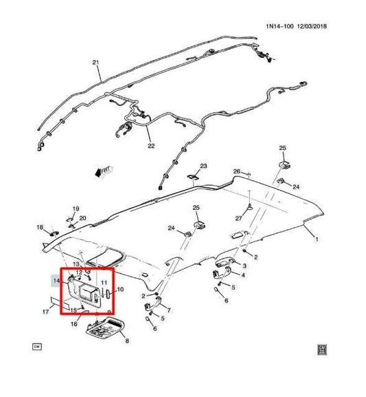 19-22 Chevrolet Blazer 2LT Front RH and LH Side Sun Visor w/ Illuminated Mirror - Alshned Auto Parts