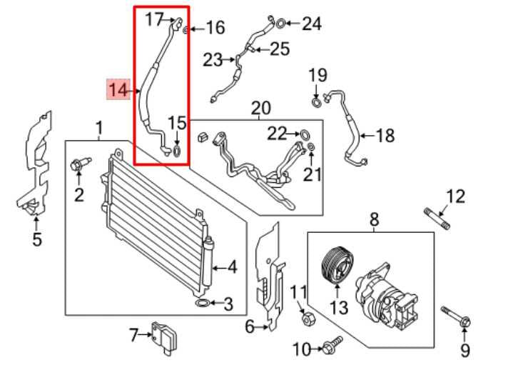 16-20 Nissan Pathfinder SV AC Air Conditioning Suction Line Hose 92480-9PF0A OEM - Alshned Auto Parts