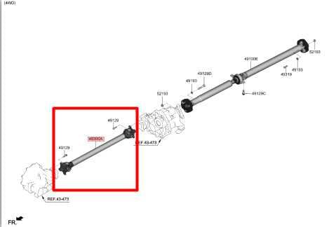 18-23 Kia Stinger GT1 3.3L AWD Front Axle Drive Propeller Shaft 49100-J5000 OEM - Alshned Auto Parts