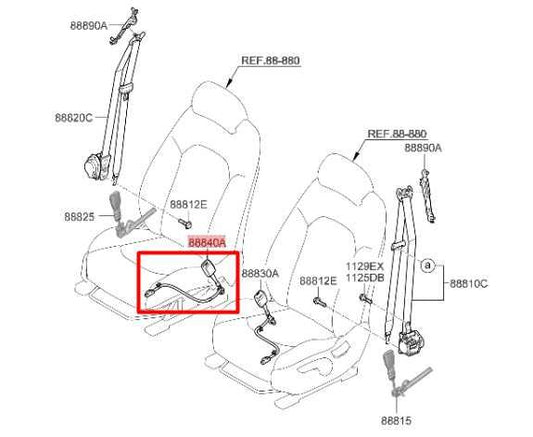 15-21 Hyundai Tucson Value Front Right Side Seat Belt Buckle 88840-D3500-TRY OEM - Alshned Auto Parts