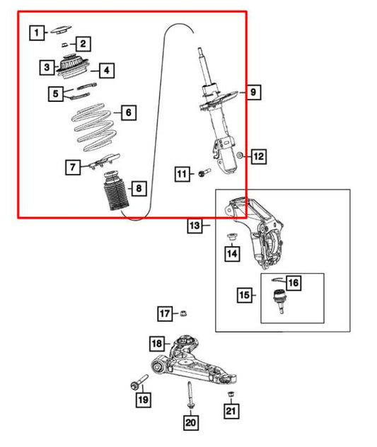 2014-18 Jeep Cherokee 75th Anniversary 4WD Front Right Side Shock Strut Absorber - Alshned Auto Parts