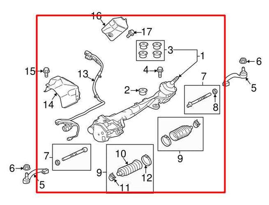 17-20 Jaguar XE R-Dynamic S AWD Power Steering Gear Rack and Pinion JX73-3200-CC - Alshned Auto Parts