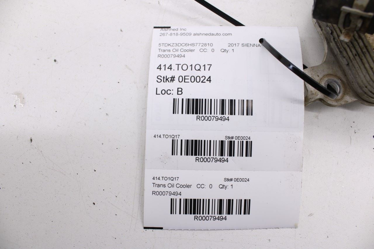 2016-20 Toyota Sienna LE 3.5L FWD Automatic Transmission Oil Cooler 33493-08010 - Alshned Auto Parts