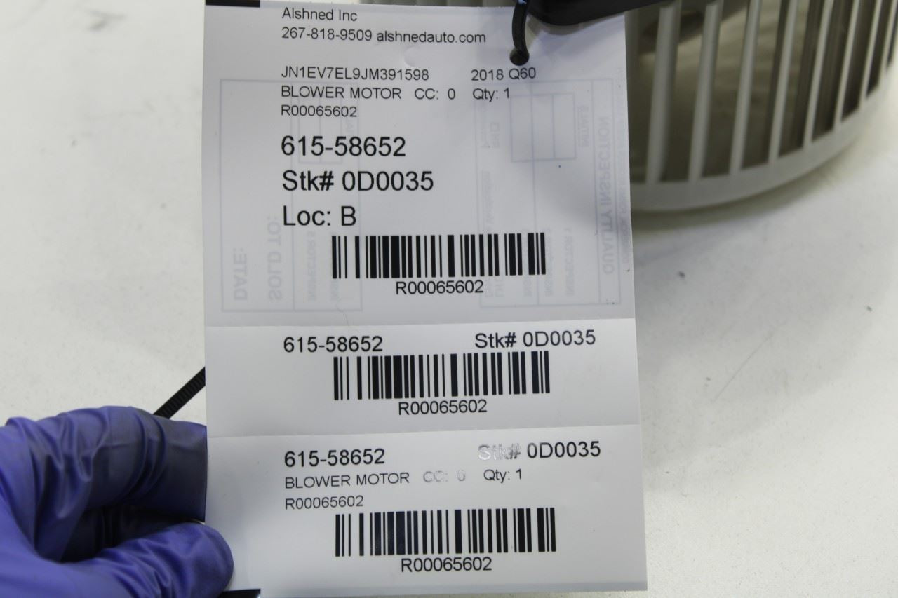 2017-2022 Infiniti Q60 Luxe 3L HVAC AC Blower Fan Motor 27225-JK61A OEM - Alshned Auto Parts