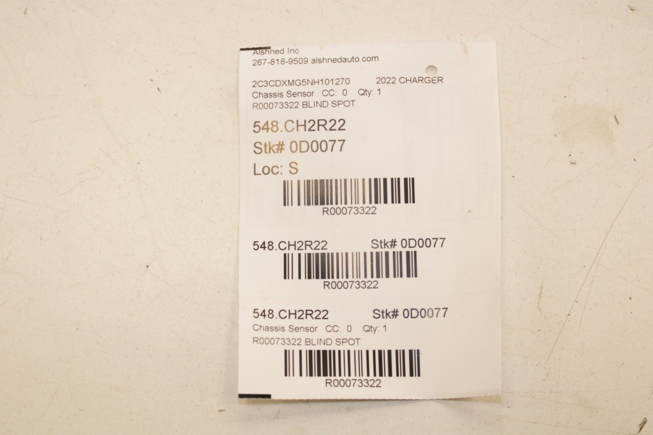 2021-23 Dodge Charger GT AWD Blind Spot Detection Radar Sensor Module 68582102AA - Alshned Auto Parts