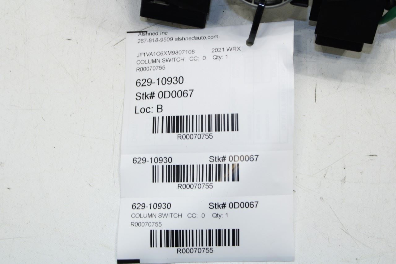 15-21 Subaru WRX Premium 2.0L AWD Steering Column Light Turn Signal Wiper Switch - Alshned Auto Parts