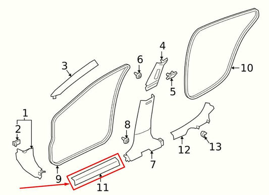 2019-24 Nissan Altima SL Front Left Sill Scuff Kick Plate Trim Panel 769B5-6CA0A - Alshned Auto Parts