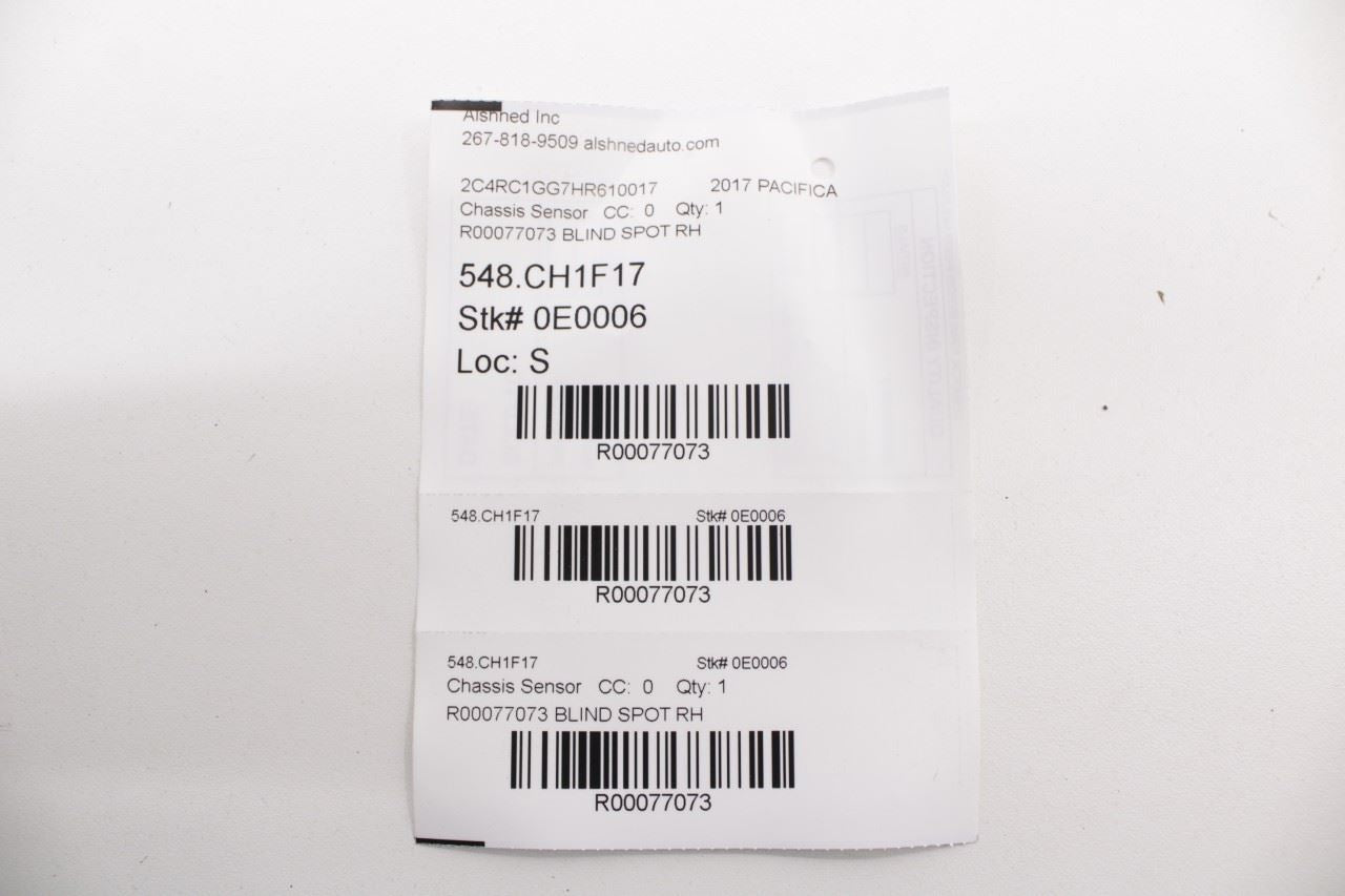 17-2024 Chrysler Pacifica Limited Right Blind Spot Detection Radar Sensor Module - Alshned Auto Parts