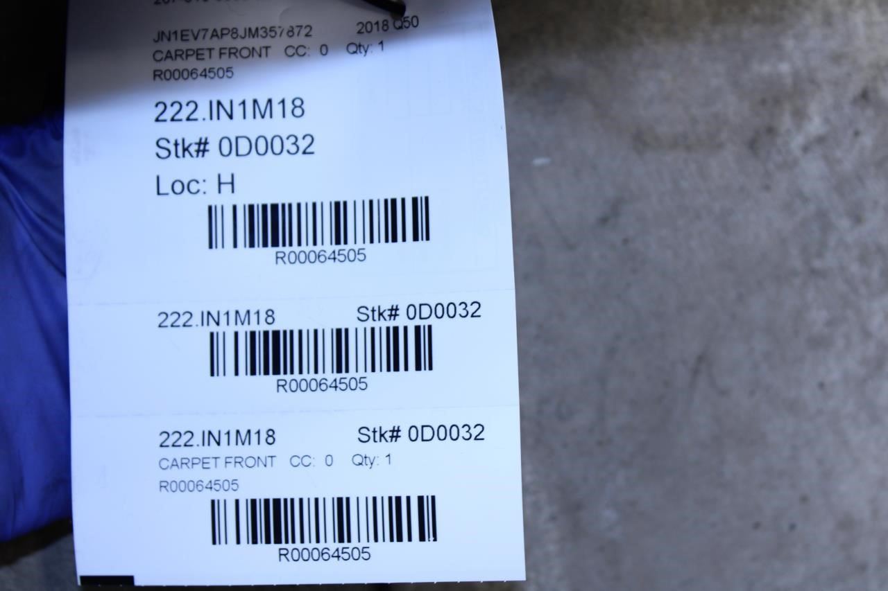 2017-19 Infiniti Q50 Luxe RWD Interior Floor Carpet Liner Mat Cover 74902-6HH0A - Alshned Auto Parts