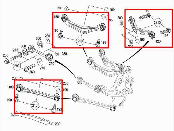2007-13 Mercedes-Benz S550 AWD Rear RH Side Suspension Arm Set 221-352-01-02 OEM - Alshned Auto Parts