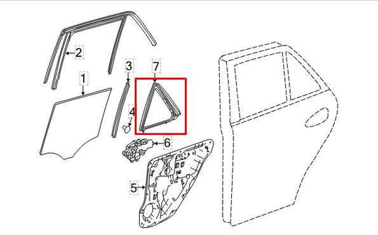 2012-2015 Mercedes-Benz ML350 Rear Right Door Quarter Window Glass 166-730-16-55 - Alshned Auto Parts