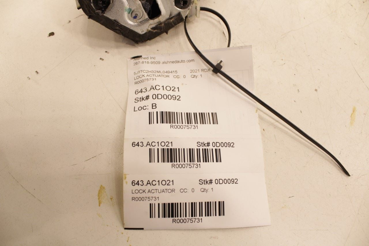 2019-2024 Acura RDX SH-AWD Rear Left Side Door Lock Latch Actuator 72650-TVA-A01 - Alshned Auto Parts