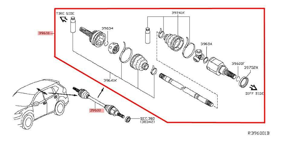 2016-2020 Nissan Rogue SV 2.5L AWD Rear Right Side CV Axle Shaft 39600-4BA0A OEM - Alshned Auto Parts