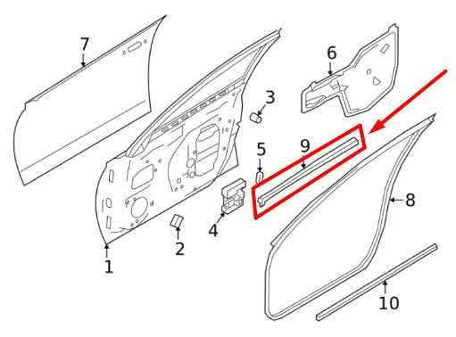 2019-2024 Nissan Altima Front Left Door Belt Inner Weatherstrip 80835-6CA0A OEM - Alshned Auto Parts