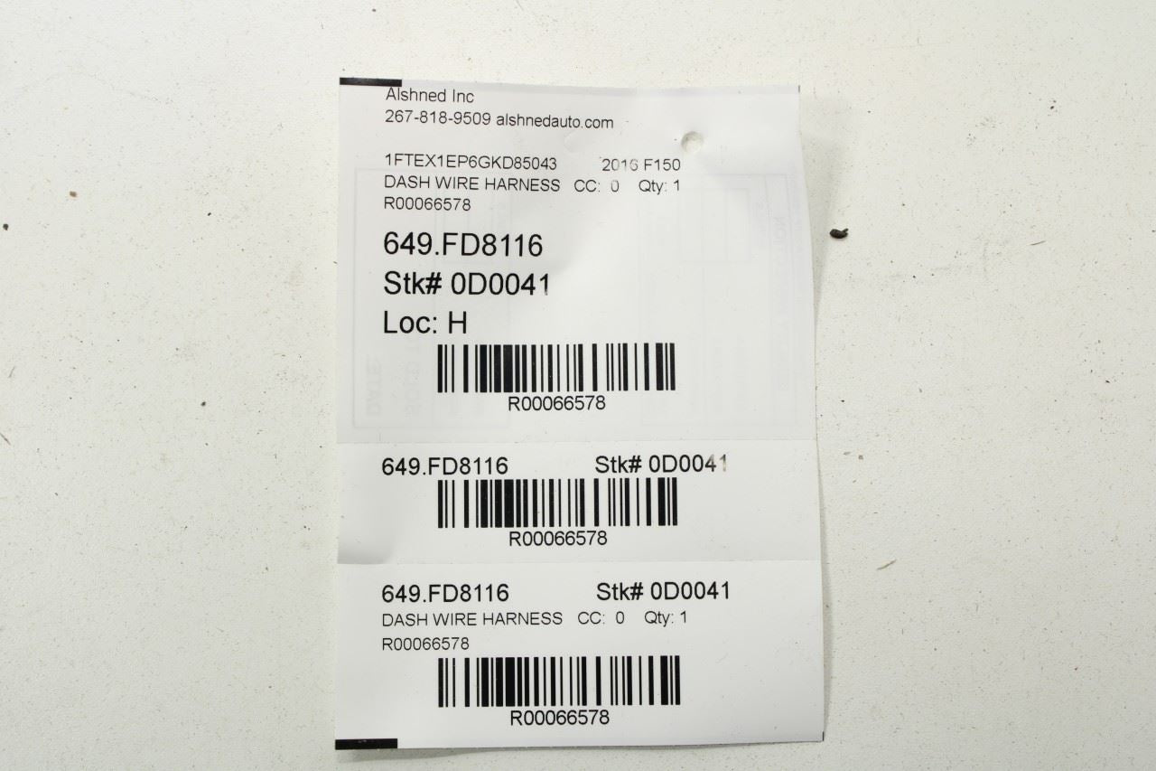 2015-17 Ford F150 SuperCab Dash Instrument Panel Wire Harness GL3T-19C181-AB OEM - Alshned Auto Parts