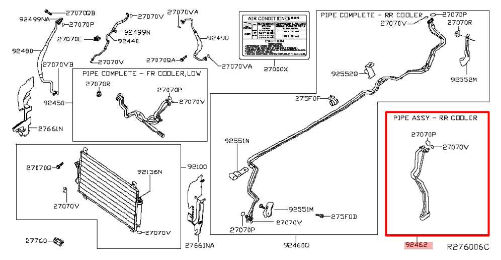 2013-20 Nissan Pathfinder SV 3.5L Rear Back AC Cooler Tube Pipe 92462-3JA0B OEM - Alshned Auto Parts