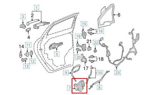 2017-2023 GMC Acadia SLT-1 Rear Right Door Lock Latch Actuator 13546574 OEM - Alshned Auto Parts