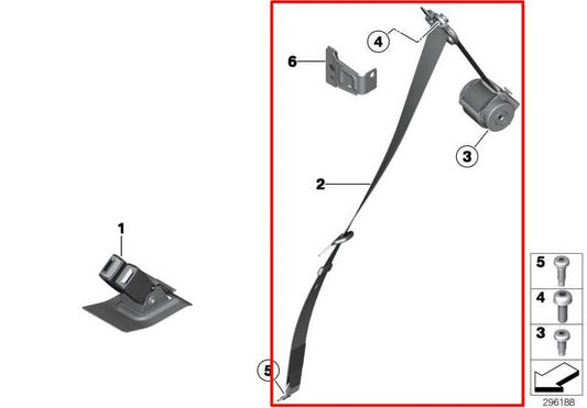 2007-2013 Mini Cooper 1.6L Rear Left or Right Side 2nd Row Seat Belt Retractor - Alshned Auto Parts