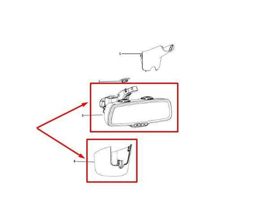 2014-2016 Jeep Grand Cherokee Limited Interior Rear View Mirror 68144049AF OEM - Alshned Auto Parts