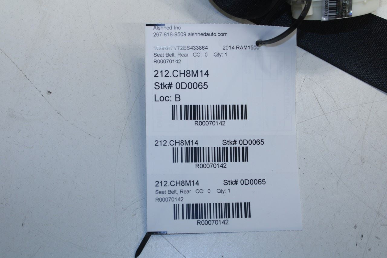 13-19 Ram 1500 Laramie Crew Cab 4WD Rear Right Side 2nd Row Seat Belt Retractor - Alshned Auto Parts