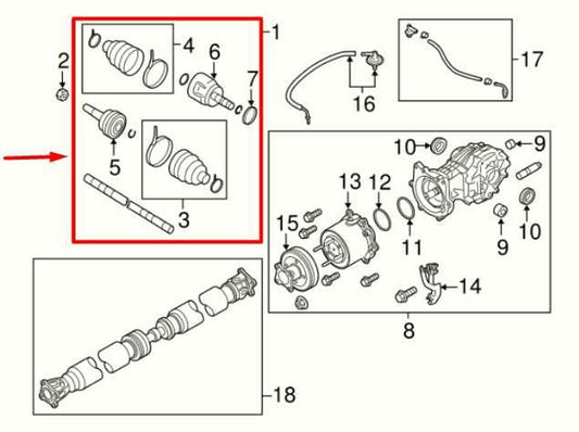 2013-2020 Nissan Pathfinder 3.5L 4WD Rear Right Axle Drive Shaft 39600-3JA0A OEM