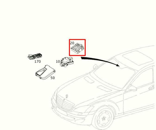 2007-13 Mercedes-Benz S550 Front Windshield Rain and Light Sensor 221-870-00-92 - Alshned Auto Parts