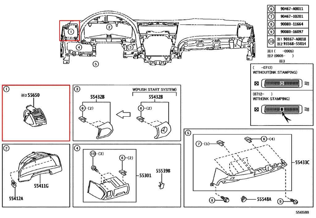 07-11 Toyota Camry LE Front Right and Left Outer Air Vent Grille 55670-06101-B1 - Alshned Auto Parts