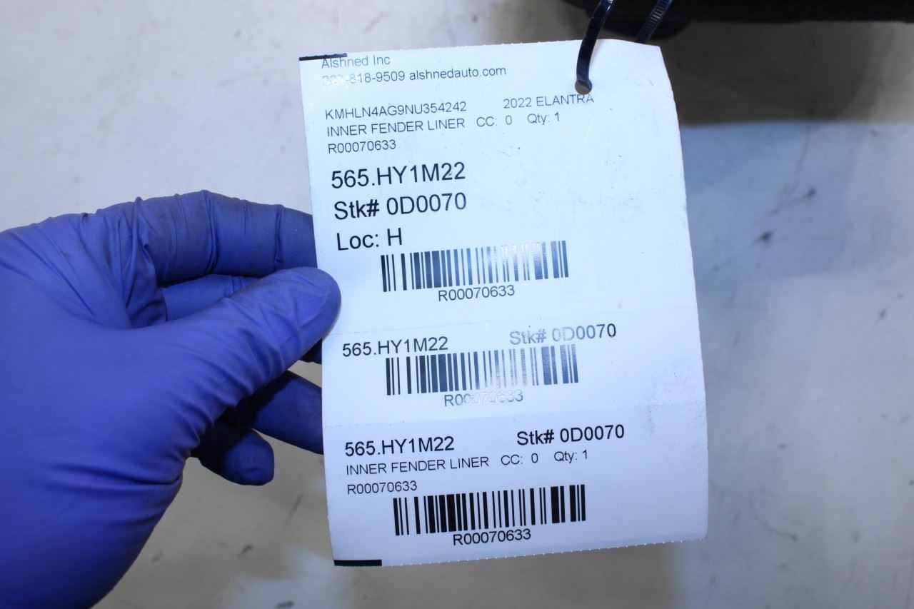 21-25 Hyundai Elantra SEL Rear Right Wheelhouse Liner Splash Shield 86822-AA000 - Alshned Auto Parts