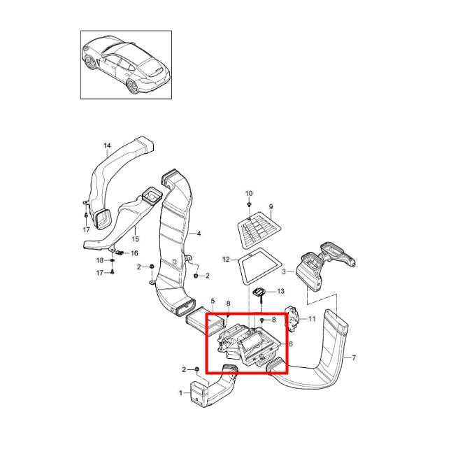 12-16 Porsche Panamera 4 Front Right Floor Air Vent Distributor Upper w/ Motors - Alshned Auto Parts