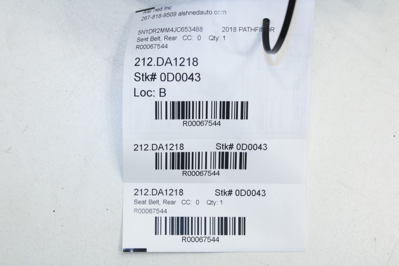 13-20 Nissan Pathfinder SV 3.5L Rear Driver LH Side 2nd Row Seat Belt Retractor - Alshned Auto Parts