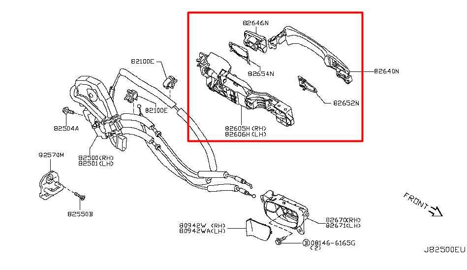 2014-2017 Infiniti QX50 3.7L AWD Rear Door Passenger Right Side Exterior Handle - Alshned Auto Parts