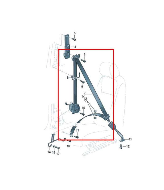 06-07 Volkswagen Golf GTI Front Right Side Seat Belt Retractor 1K3-857-706-H-RAA - Alshned Auto Parts