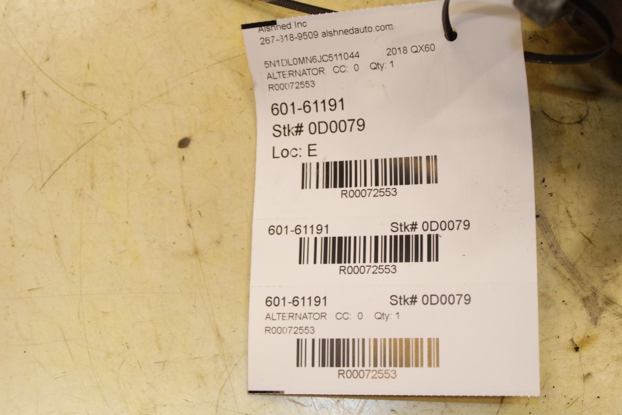 2016-2020 Infiniti QX60 3.5L Alternator Generator 231009UA0A OEM - Alshned Auto Parts