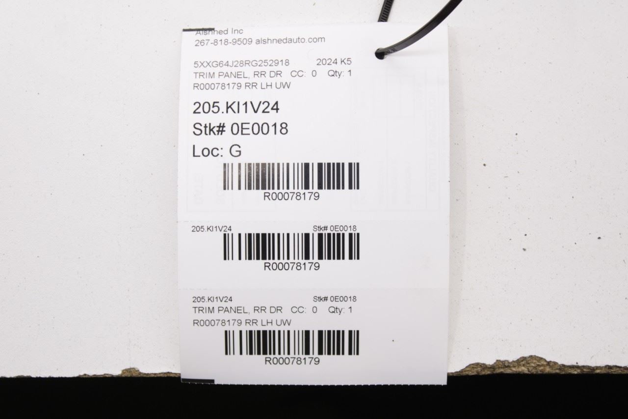 2021-2024 Kia K5 GT-Line Rear Left Side Door Trim Panel 83301-L3040DM1 OEM - Alshned Auto Parts