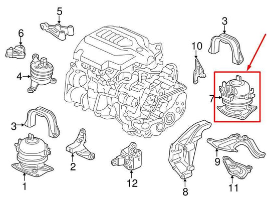 2014-2020 Acura MDX Advance 3.5L AWD Rear Engine Motor Mount 50810-TZ5-A03 OEM - Alshned Auto Parts