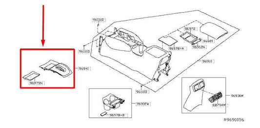 2014-2017 Nissan Rogue Front Center Console Shifter Bezel Trim 96941-4BA0A OEM - Alshned Auto Parts