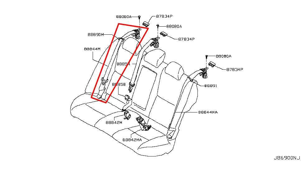14-18 Infiniti Q50 Premium Rear Passenger Right Side 2nd Row Seat Belt Retractor - Alshned Auto Parts