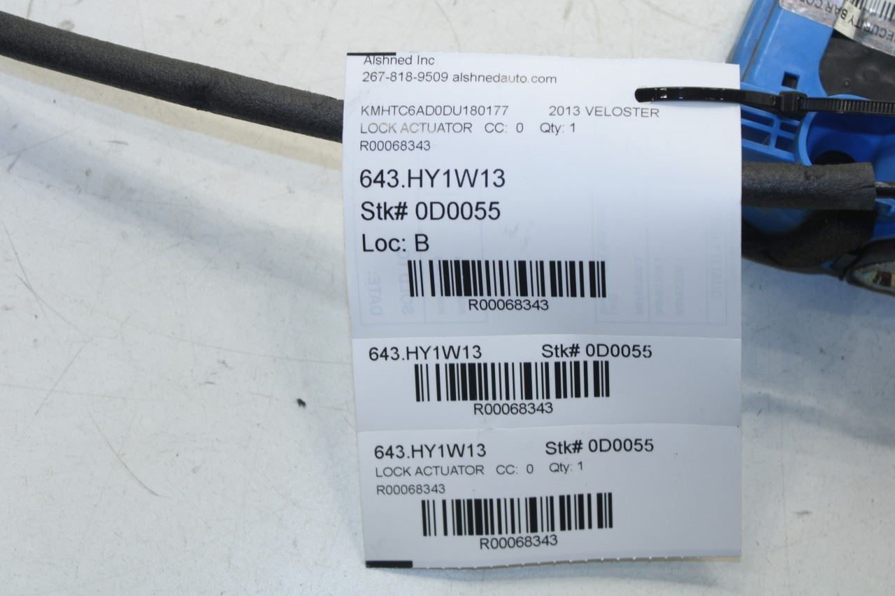 11-17 Hyundai Veloster Base Rear Right Side Door Lock Latch Actuator 81420-2V000 - Alshned Auto Parts