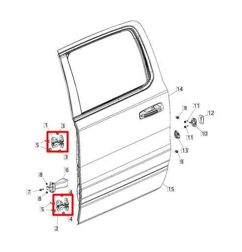 2019-2024 Ram 1500 Rear Right Side Door Hinge Upper and Lower Set 68421706AA OEM - Alshned Auto Parts