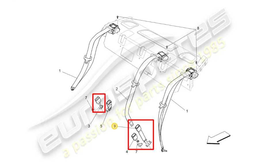 2017-21 Maserati Ghibli Rear RH and LH Side Center 2nd Row Seat Belt Buckle Set - Alshned Auto Parts
