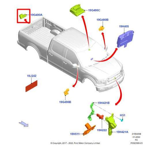 18-20 Ford F150 XL Super Cab 2.7L Rear Tailgate Rear View Parking Backup Camera - Alshned Auto Parts