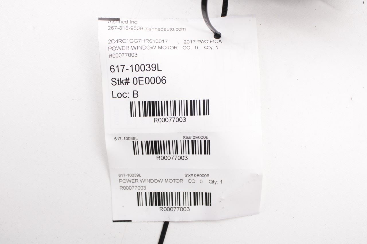 17-2024 Chrysler Pacifica Limited Front Left Door Power Window Motor 68314751AA - Alshned Auto Parts