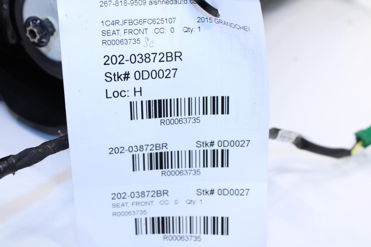 2011-21 Jeep Grand Cherokee Front RH Side Seat Back Upper Cushion 68086404AB OEM - Alshned Auto Parts