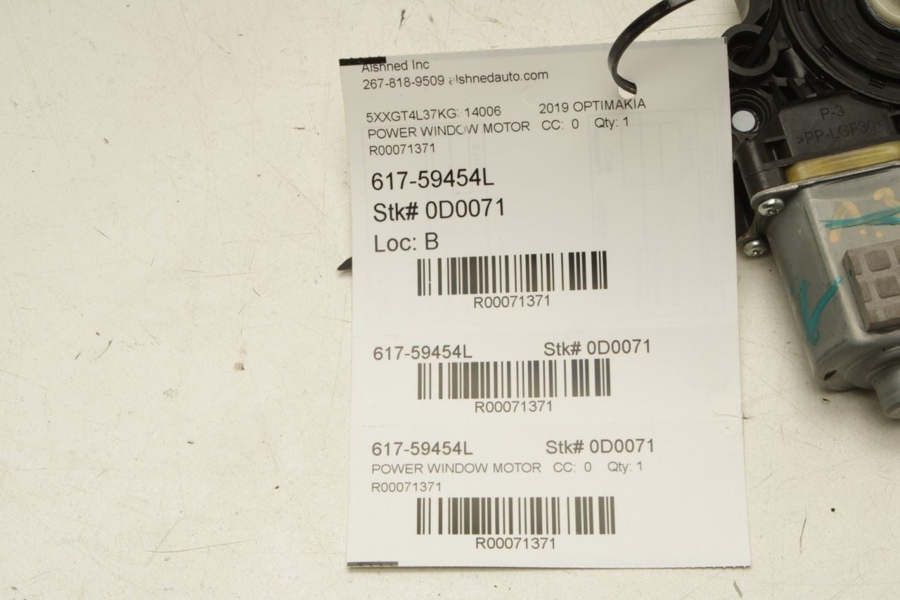 2016-20 Kia Optima LX 2.4L FWD Front Left Side Door Power Window Regulator Motor9