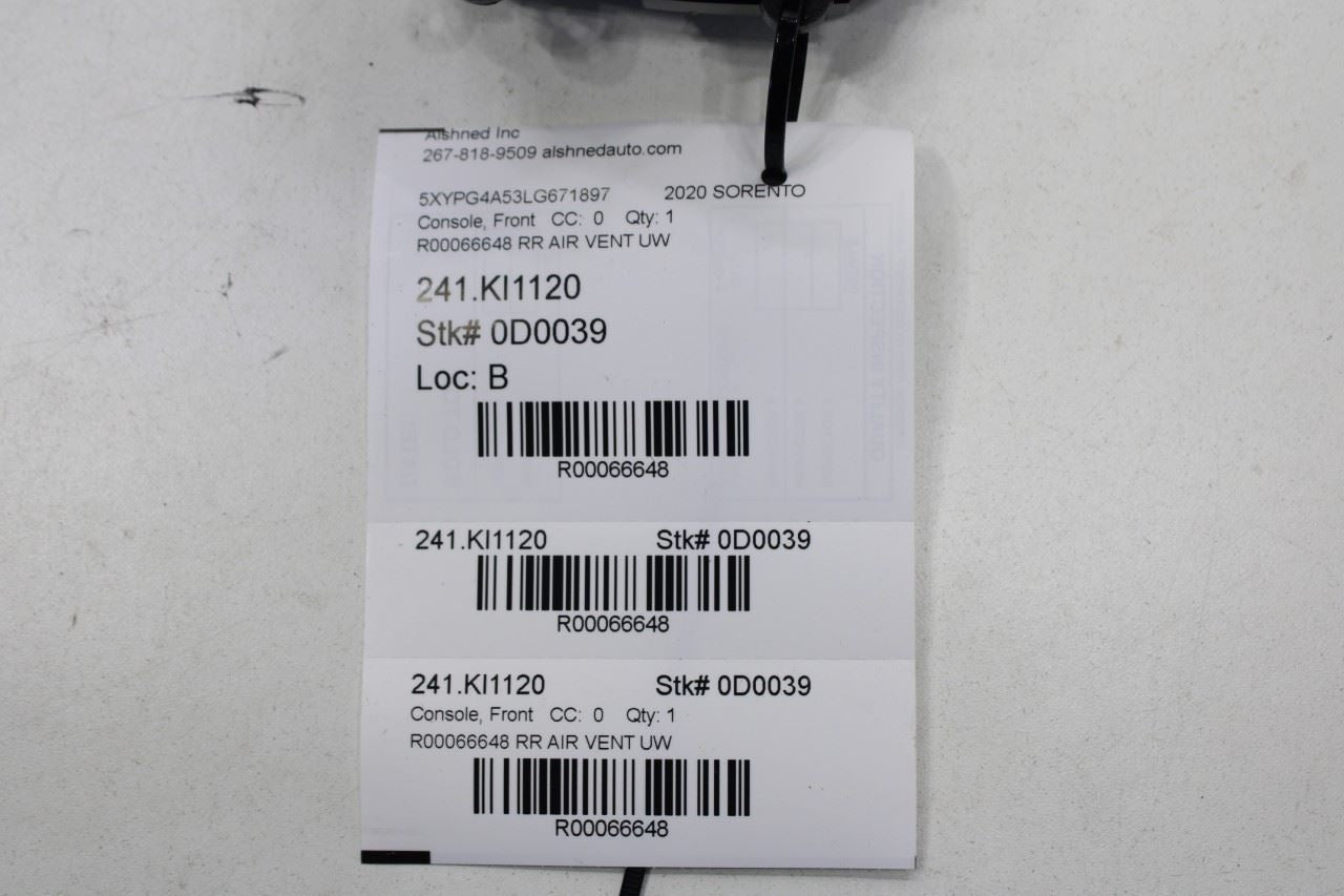 16-20 Kia Sorento LX Center Console Rear Back Panel Air Vent Grille 97040-C6000 - Alshned Auto Parts