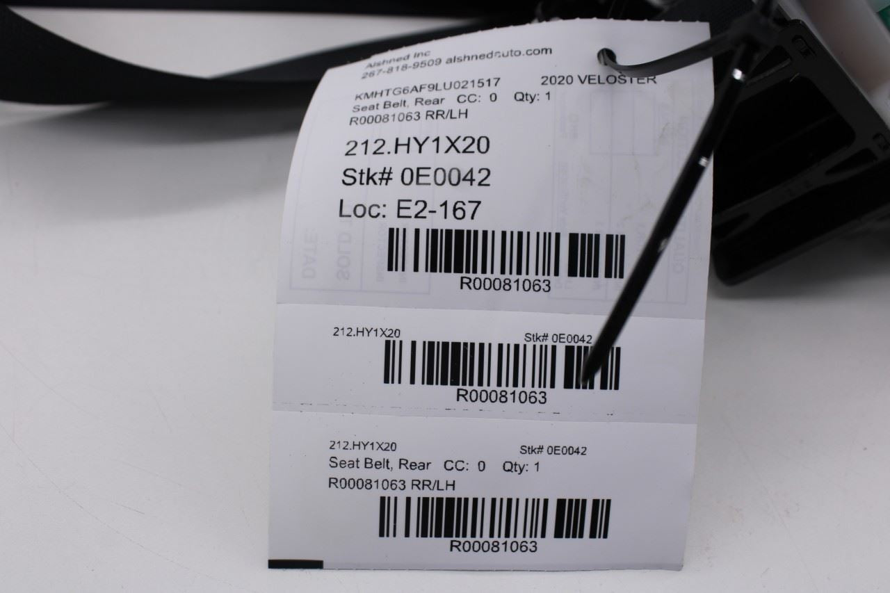 19-21 Hyundai Veloster 2.0L FWD Rear Driver LH Side 2nd Row Seat Belt Retractor12