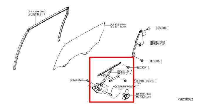 2014-20 Infiniti QX60 Rear Right Door Window Regulator w/ Motor 82730-3KG0A OEM - Alshned Auto Parts