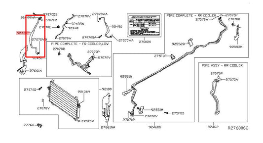 2016-20 Nissan Pathfinder SV 3.5L AC Air Conditioning Suction Flexible Low Hose - Alshned Auto Parts