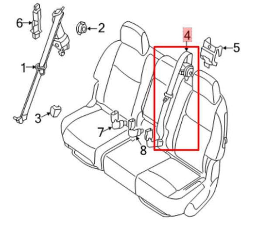 2013-20 Nissan Pathfinder SV Rear Center 2nd Row Seat Belt Retractor 88854-9NP0B - Alshned Auto Parts